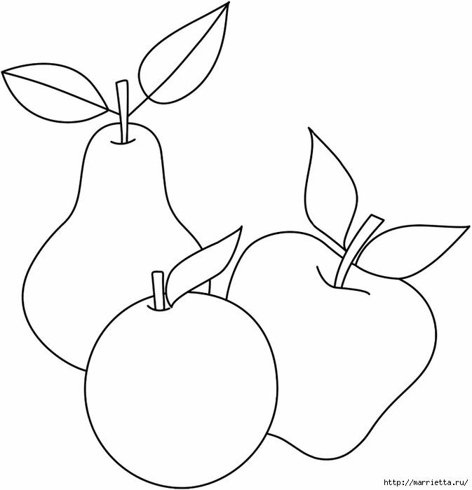 Шаблоны фруктов для аппликации