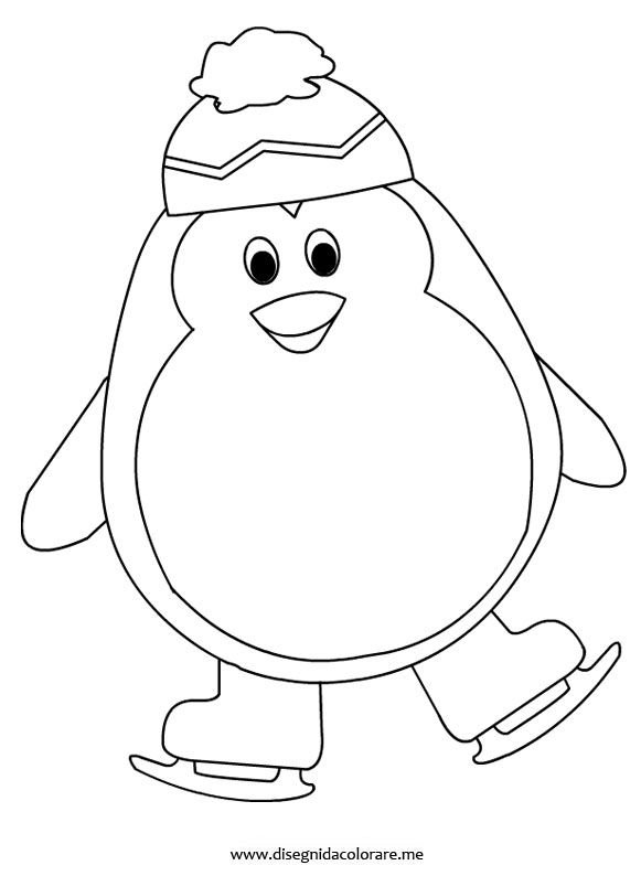 Пингвин раскраска для малышей