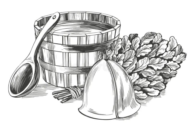 Веник банный черно белый