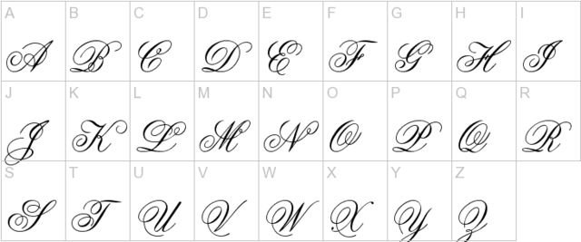 Красивые буквы с завитушками