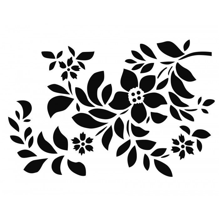 Цветочный узор трафарет