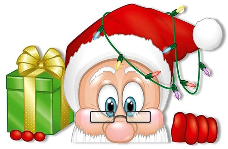 Дед Мороз выглядывает