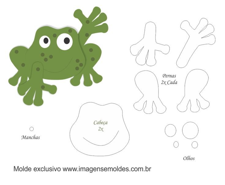 Выкройка игрушки из фетра лягушка