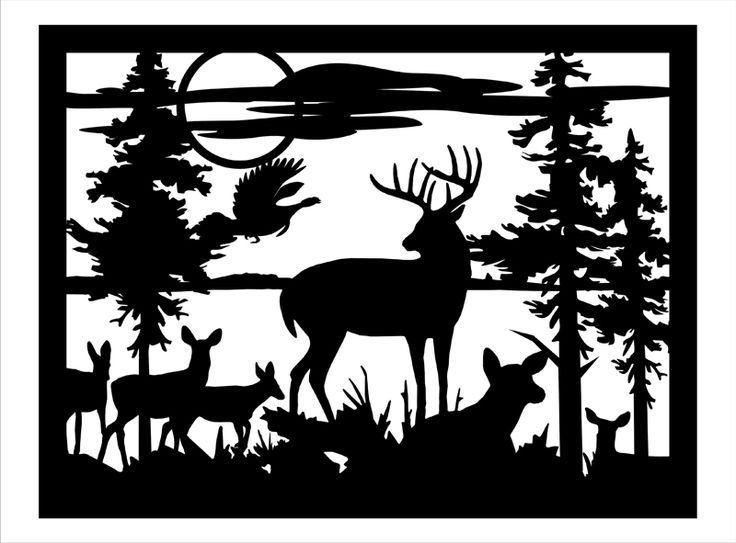 Силуэты лесных животных