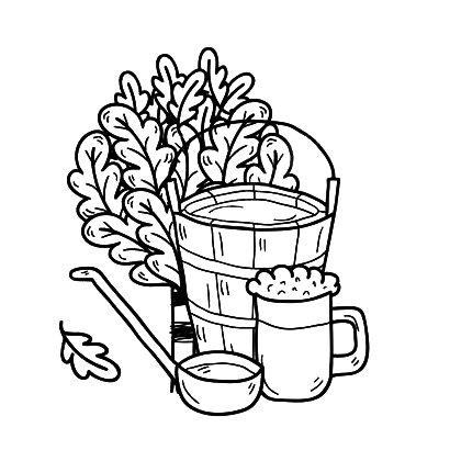 Трафарет банный веник