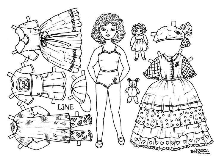 Кукла с одеждой для вырезания