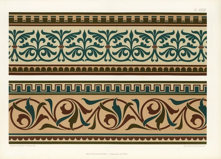 Византийский орнамент Акант в полосе