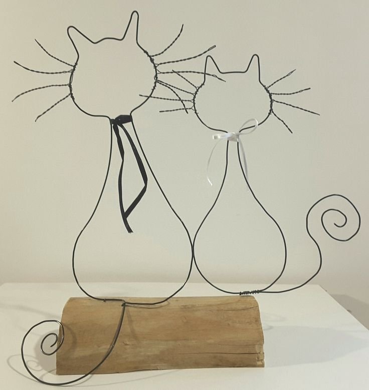 Фигура кота из проволоки