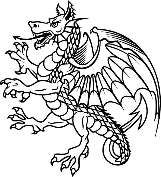 Дракон для выжигания по дереву