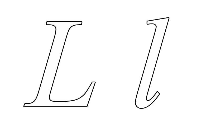 Буква l трафарет
