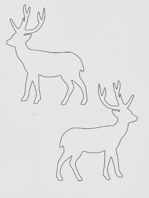 Трафарет оленя для вырезания из картона
