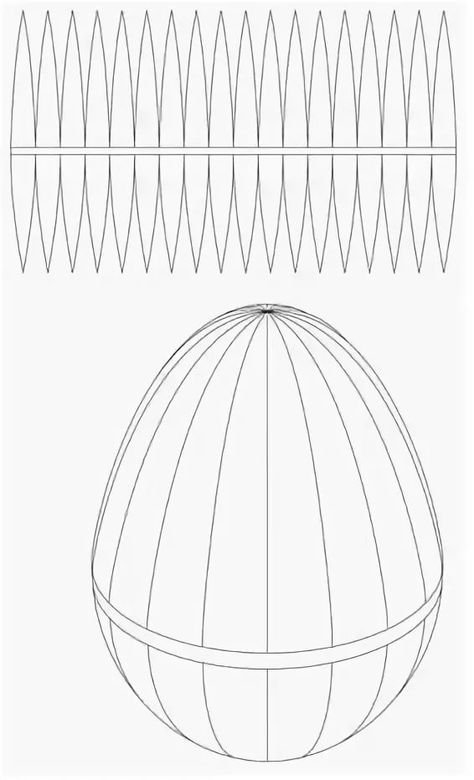 Развертка яйца из бумаги
