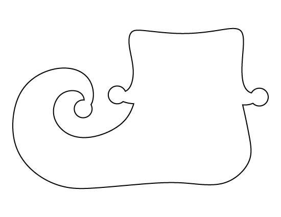 Новогодний носок трафарет