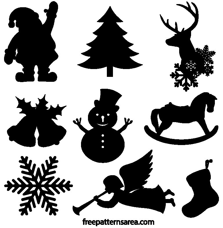 Новогодние элементы силуэты
