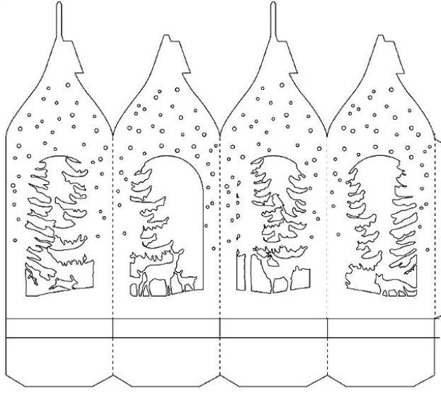 Трафарет бумажного фонарика