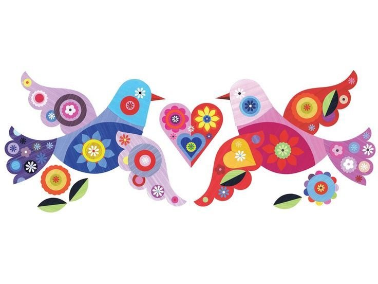 Птички цветные для детей