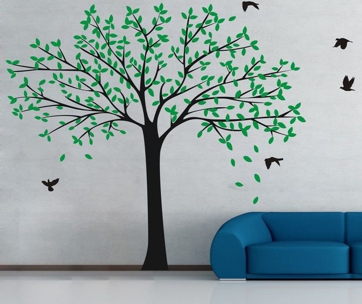 Трафарет дерева на стену
