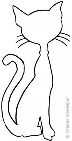 Трафарет кота для вырезания на окно
