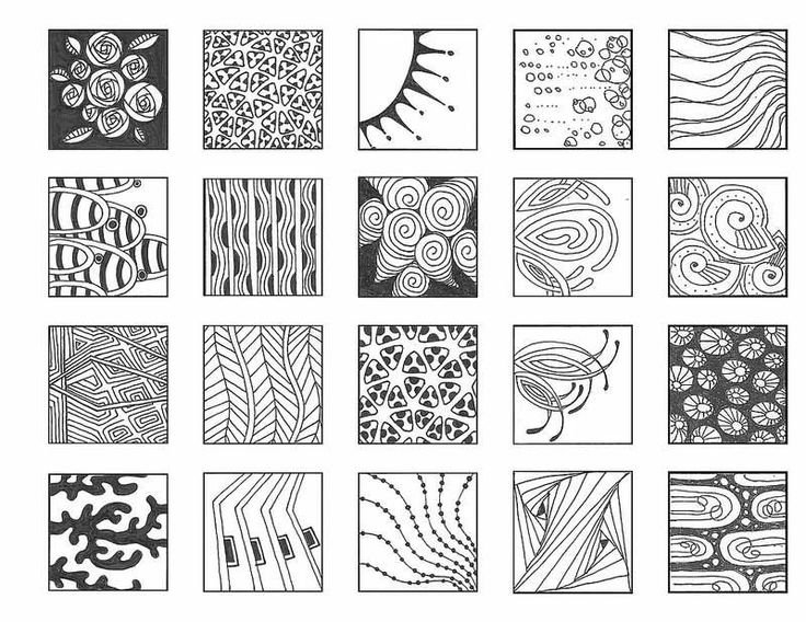 Узоры в технике дудлинг