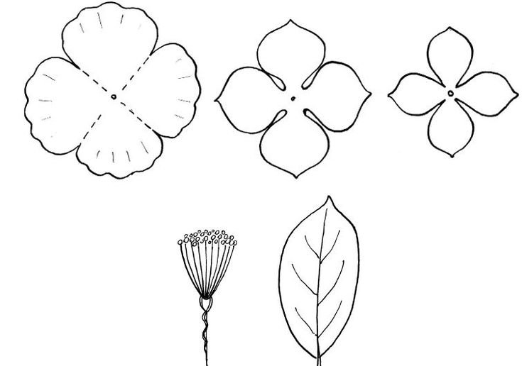Цветы трафарет для вырезания