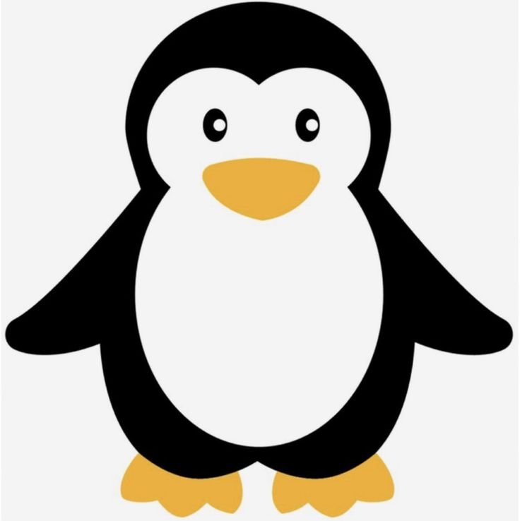 Пингвин шаблон для рисования