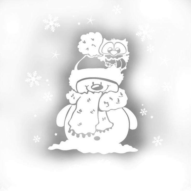 Снеговик на окно