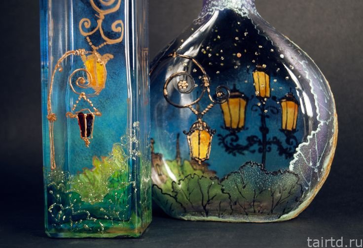 Рисование по стеклу акриловыми красками