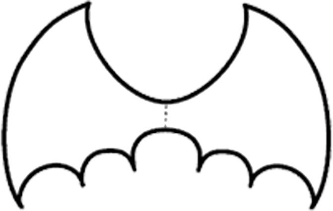 Крылья летучей мыши трафарет