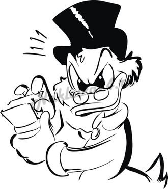 Скрудж макдак чёрно белый