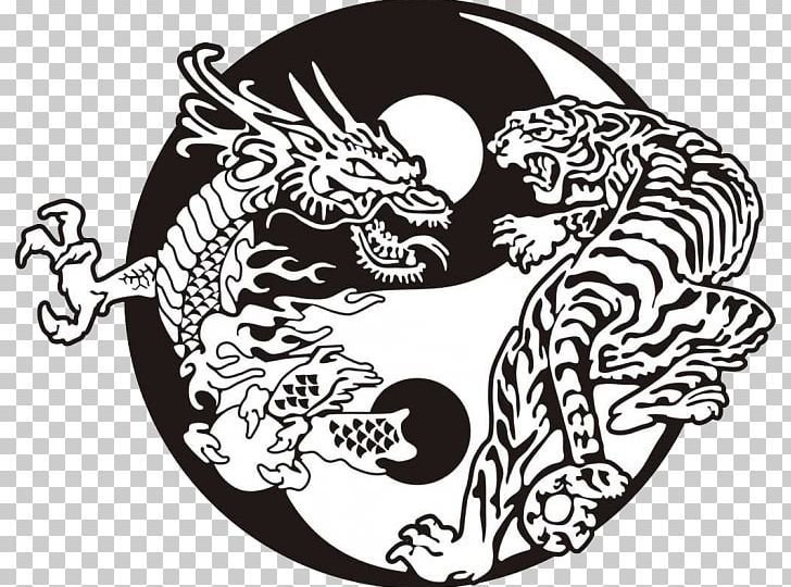 Инь- Ян драконов тату