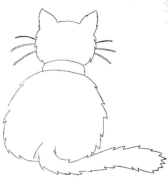 Трафарет кошка для вырезания на окно