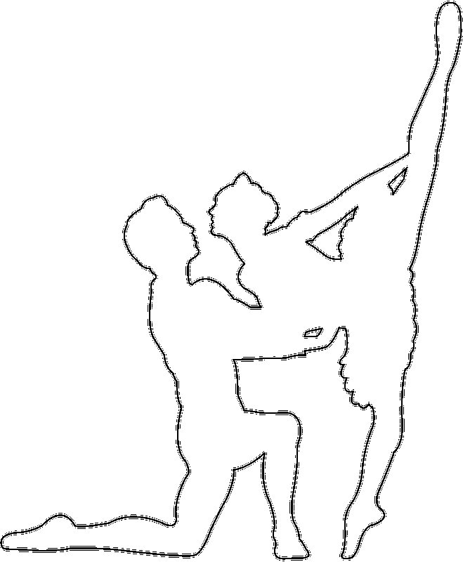 Трафареты на окна балерины