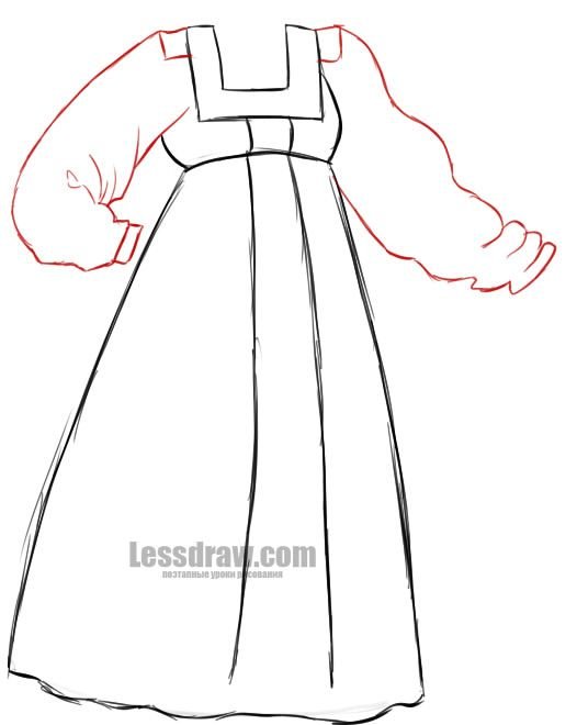 Эскиз русского народного праздничного костюма