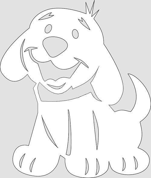 Трафареты на окна собака