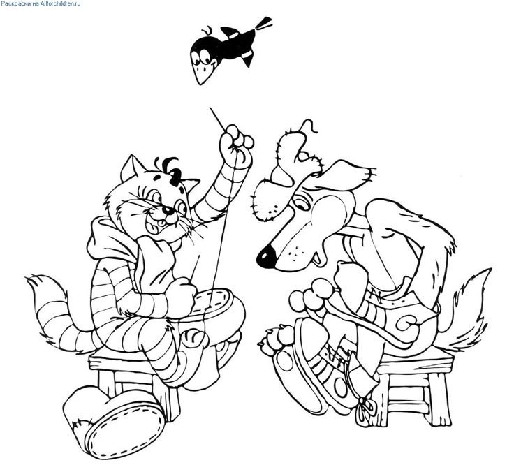 Раскраска кот Матроскин из Простоквашино