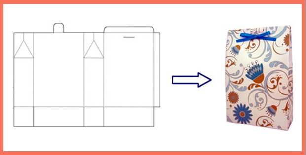 Подарочный пакет развертка