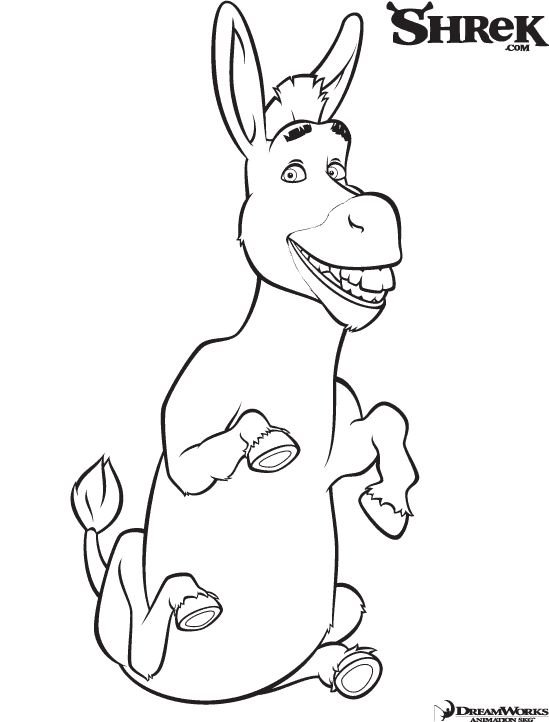 Ослик раскраска