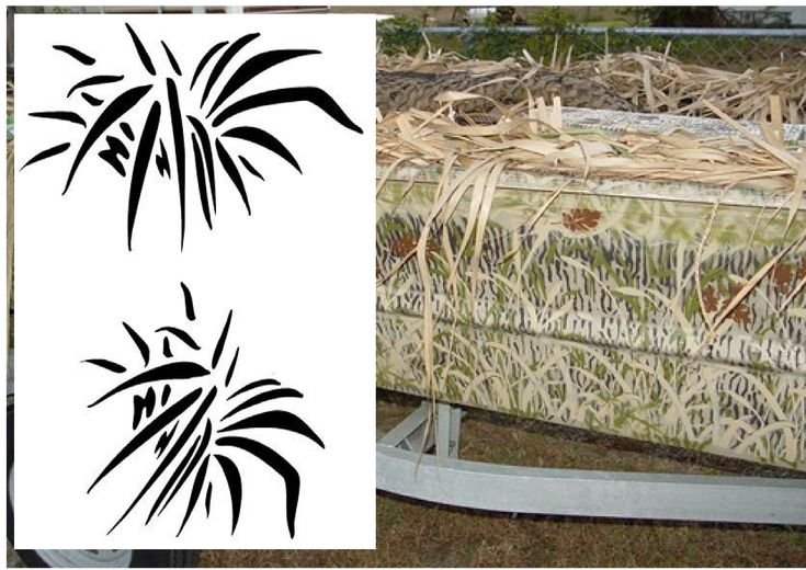 Трафарет камыша для покраски лодки