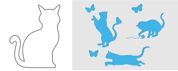 Котенок трафарет