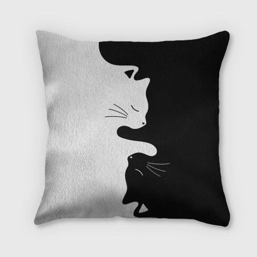 Подушки вязаные котов Инь Янь