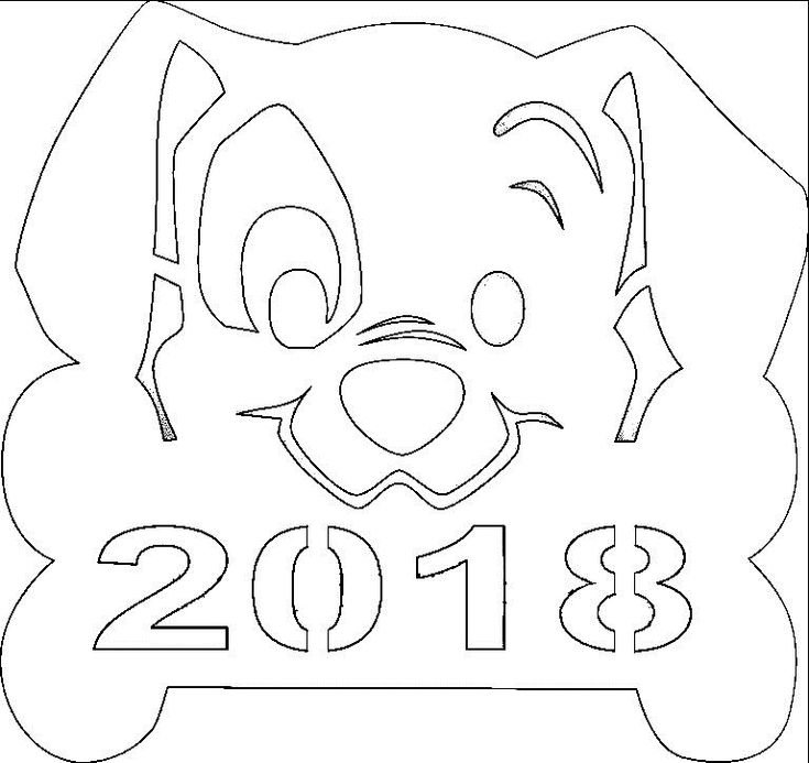 Трафарет собака для вырезания на окно