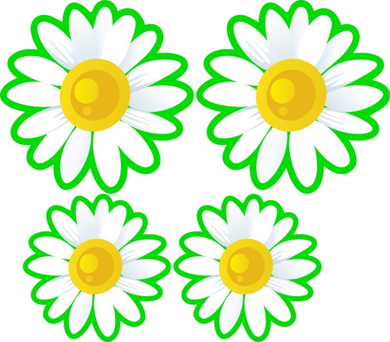 Ромашка трафарет для вырезания
