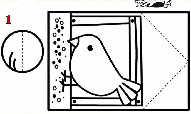 Шаблон птицы для аппликации