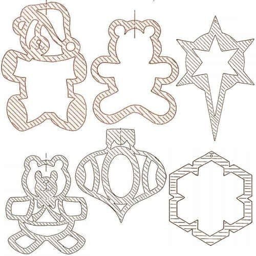 Трафарет новогодних игрушек из фанеры