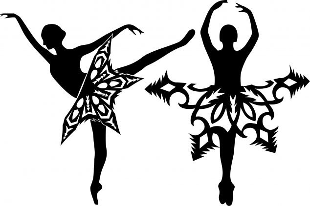 Балерина Снежинка трафарет