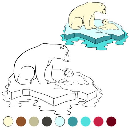 Белый медведь раскраска для детей