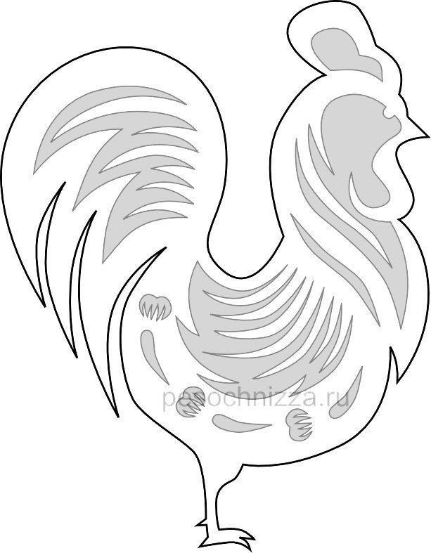 Петух раскраска