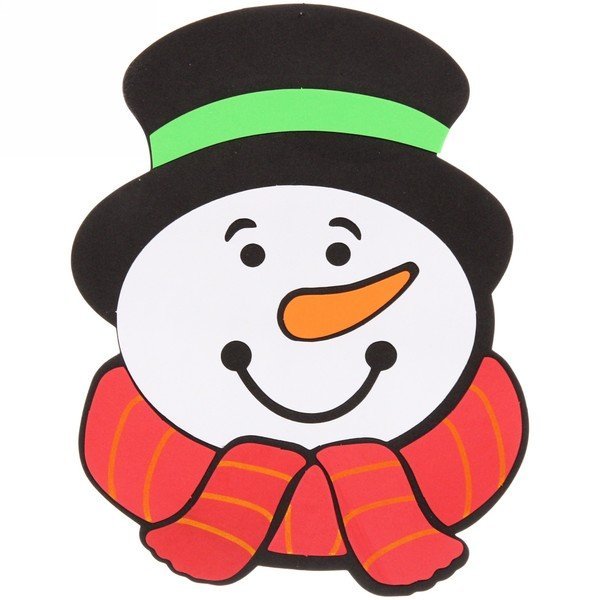 Голова снеговика на окно