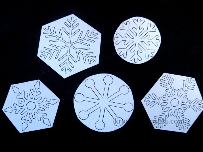 Снежинки из соли трафарет