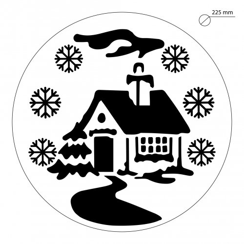 Домики силуэты новогодние